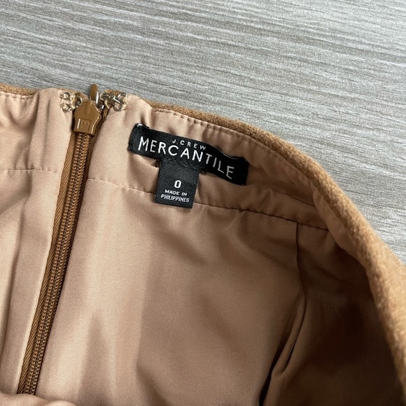 J. Crew| Wool, Laine Brown-Tan Mini Skirt with Ruffle Detail—Size 0••• - Picture 7 of 14